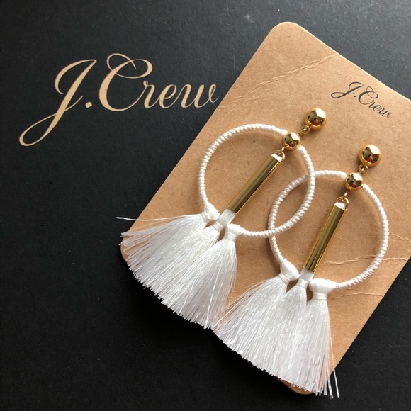 NWT J. Crew Tassel hoop earrings - Picture 2 of 7